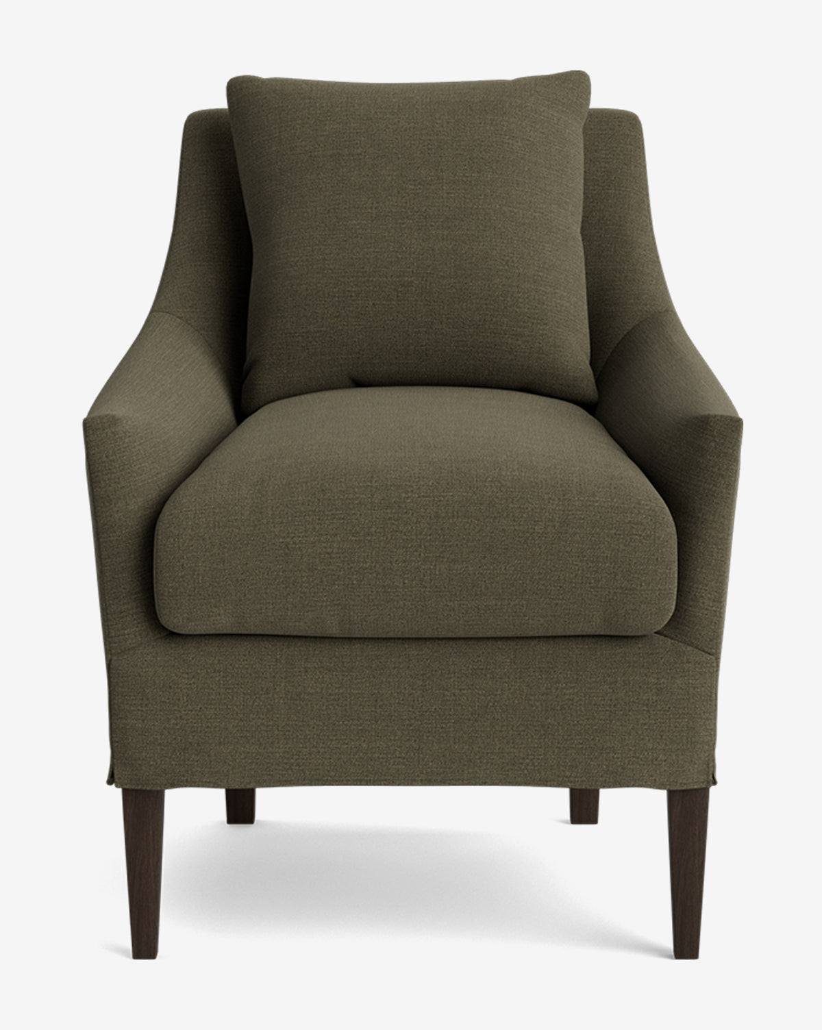 Classic Slipcover Dining Chair with Feather Cushions & Tapered Legs for Dining Room