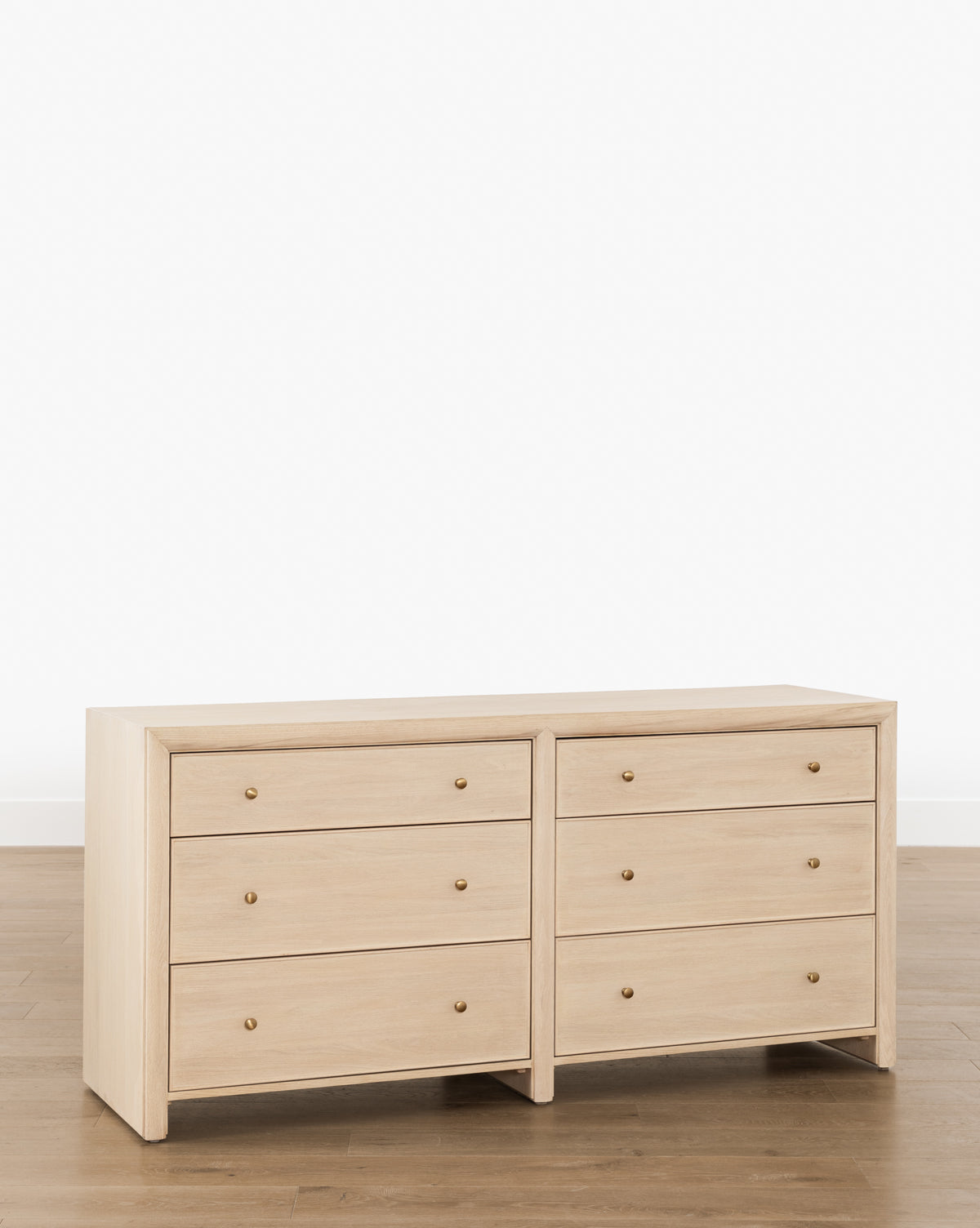 Minimalist Bleached Oak Dresser with Beaded Detail for Bedroom