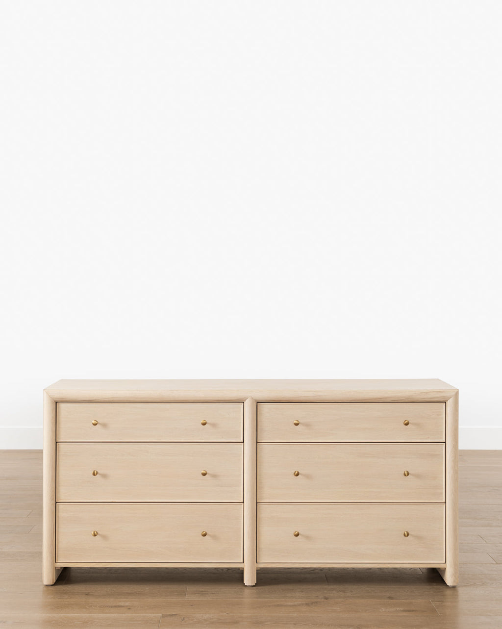 Minimalist Bleached Oak Dresser with Beaded Detail for Bedroom