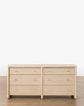 Minimalist Bleached Oak Dresser with Beaded Detail for Bedroom
