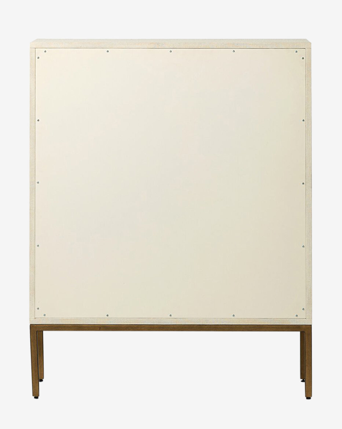Transitional Linen & Mahogany Cabinet with Brass Accents & Spacious Drawers for Living Room
