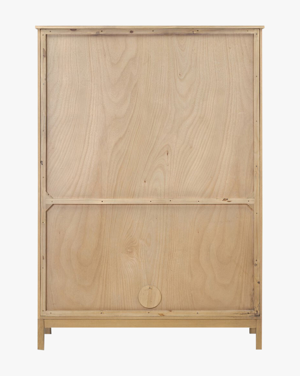 Modern Oak Cabinet with Paneled Façade & Elevated Base for Living Room