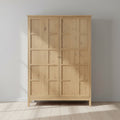 Modern Oak Cabinet with Paneled Façade & Elevated Base for Living Room