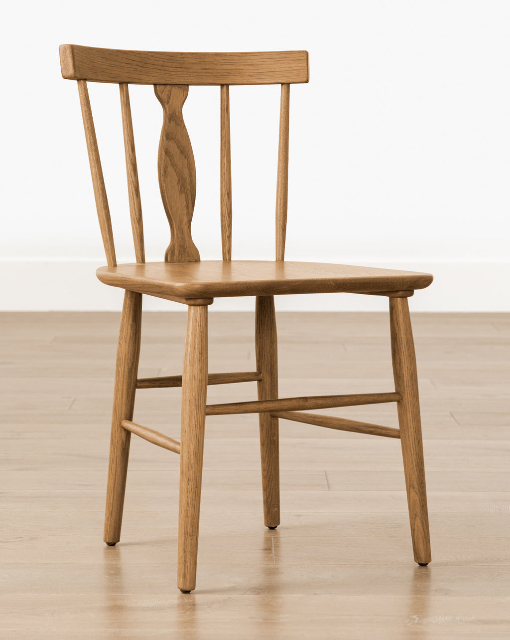 Classic Solid Oak Dining Chair with Spindle Back for Dining Room