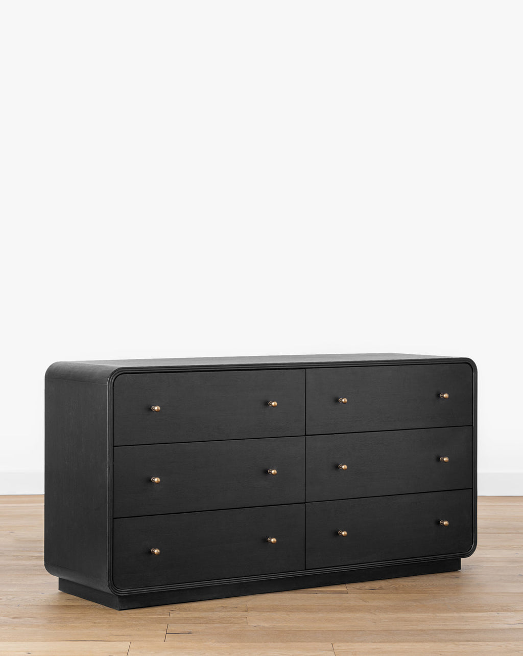 Modern Acacia Dresser with Soft-Close Drawers & Brass Hardware for Bedroom