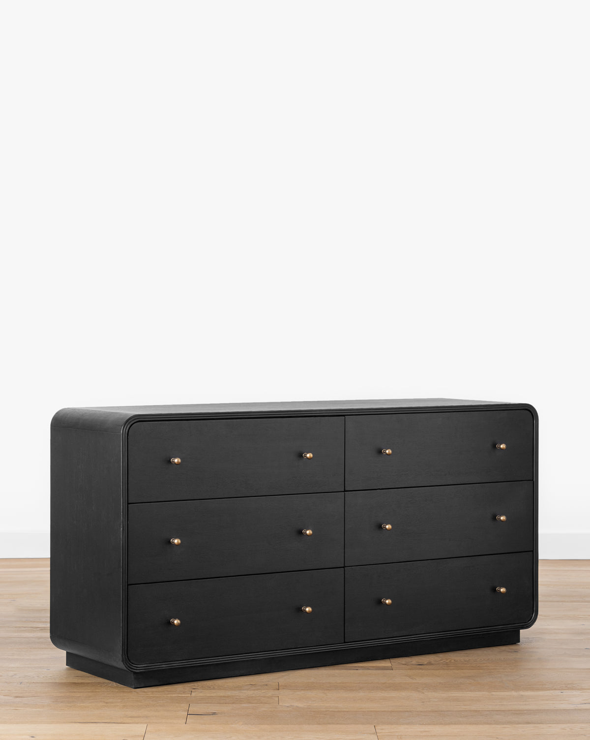 Modern Acacia Dresser with Soft-Close Drawers & Brass Hardware for Bedroom
