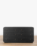 Modern Acacia Dresser with Soft-Close Drawers & Brass Hardware for Bedroom