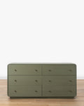 Modern Acacia Dresser with Laurel Green Finish & Brass Hardware for Bedroom