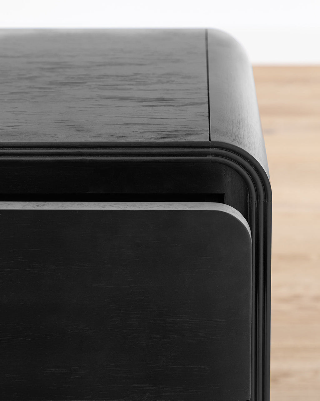 Modern Acacia Nightstand with Soft-Close Drawers & Brass Hardware for Bedroom