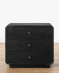 Modern Acacia Nightstand with Soft-Close Drawers & Brass Hardware for Bedroom
