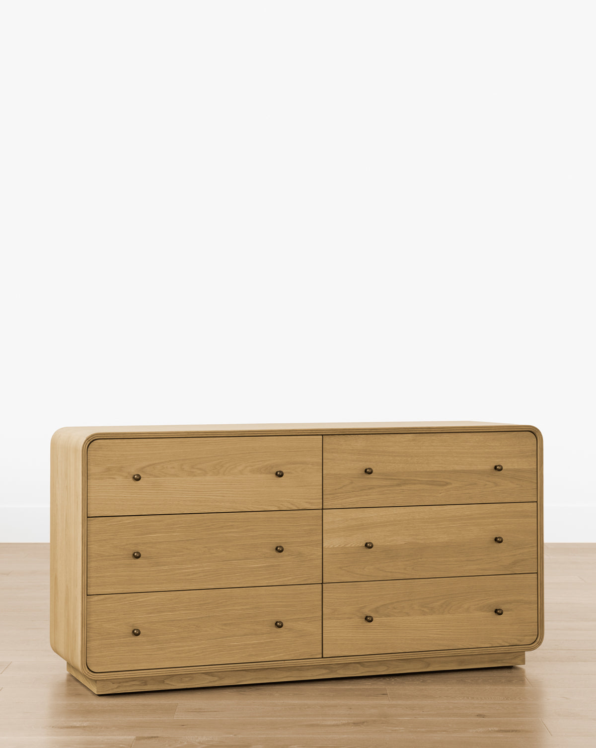 Modern Oak Dresser with Oversized Soft-Close Drawers & Brass Hardware for Bedroom