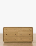 Modern Oak Dresser with Oversized Soft-Close Drawers & Brass Hardware for Bedroom
