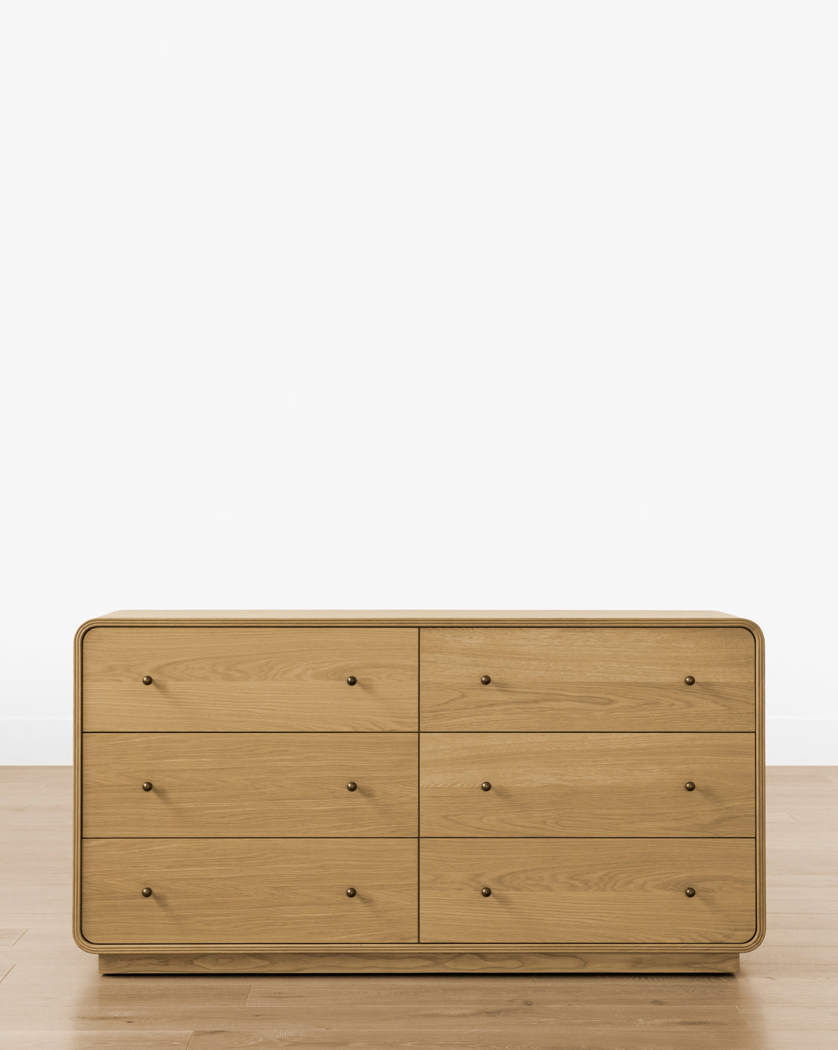 Modern Oak Dresser with Oversized Soft-Close Drawers & Brass Hardware for Bedroom