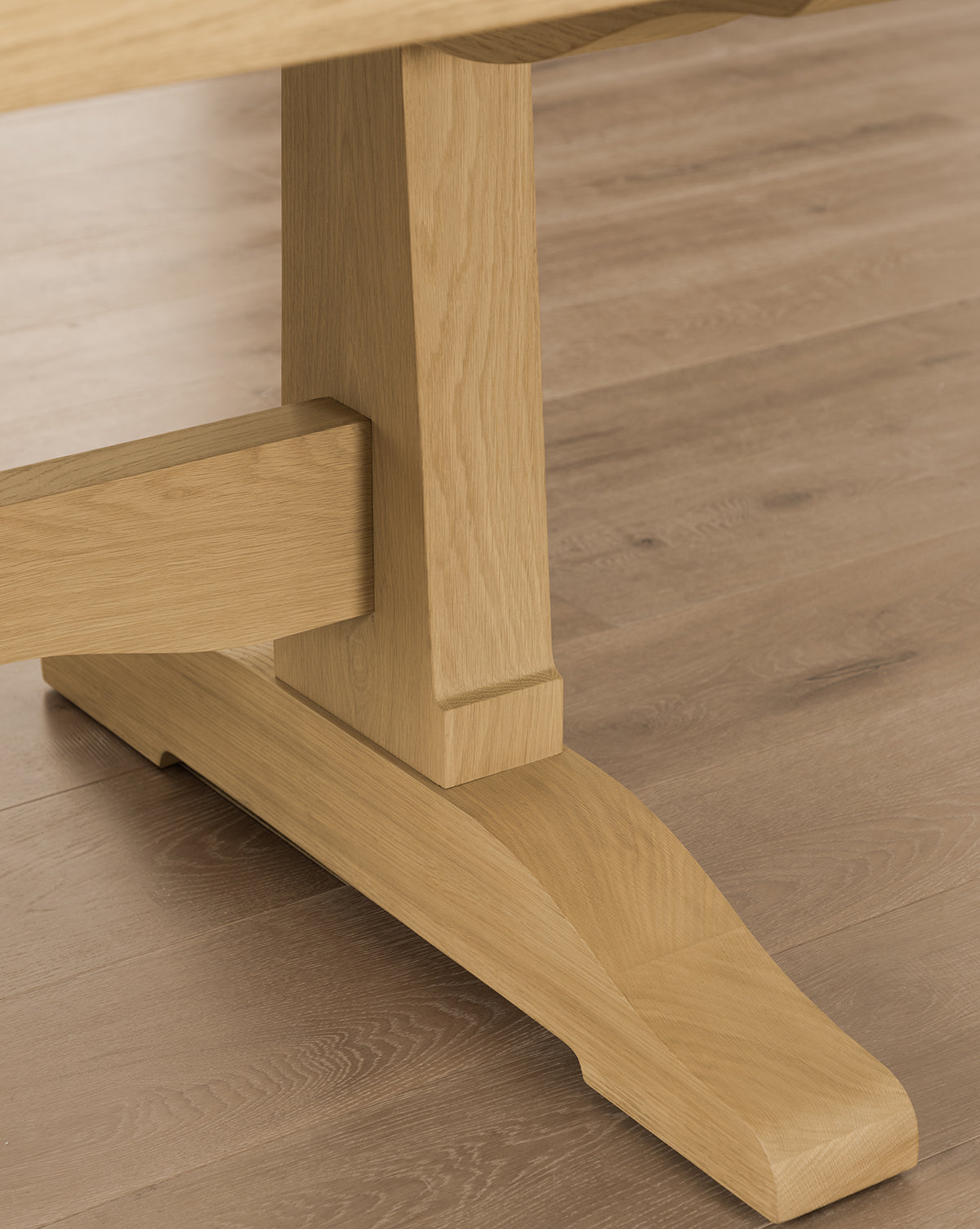Heritage White Oak Dining Table with Timber Framing Details for Dining Room