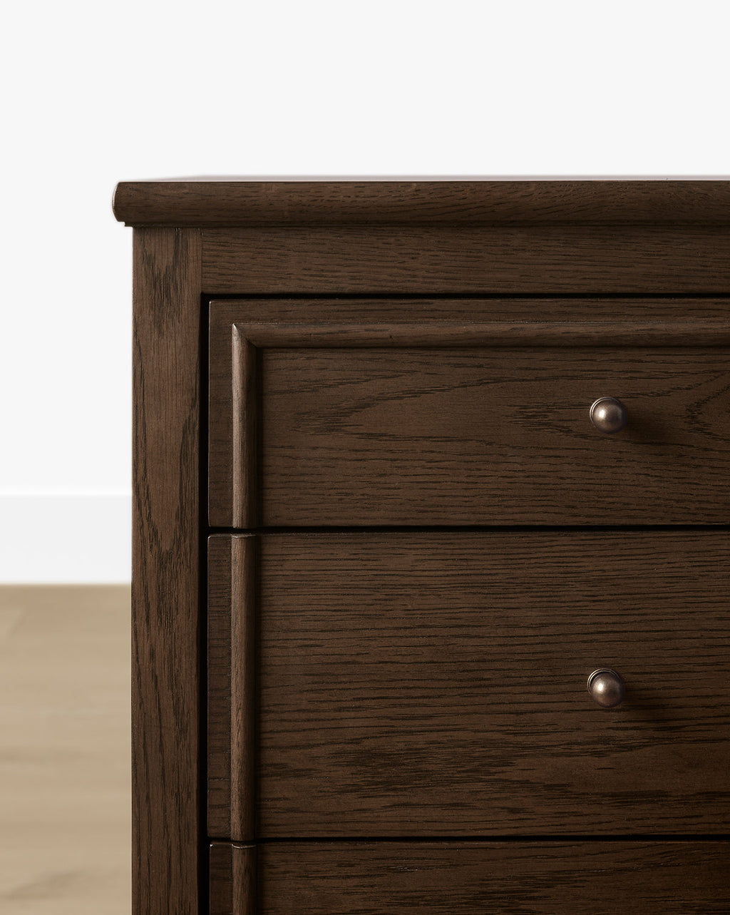 Classic English Oak Dresser with Antique Brass Pulls for Bedroom