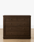 Classic English Oak Dresser with Antique Brass Pulls for Bedroom