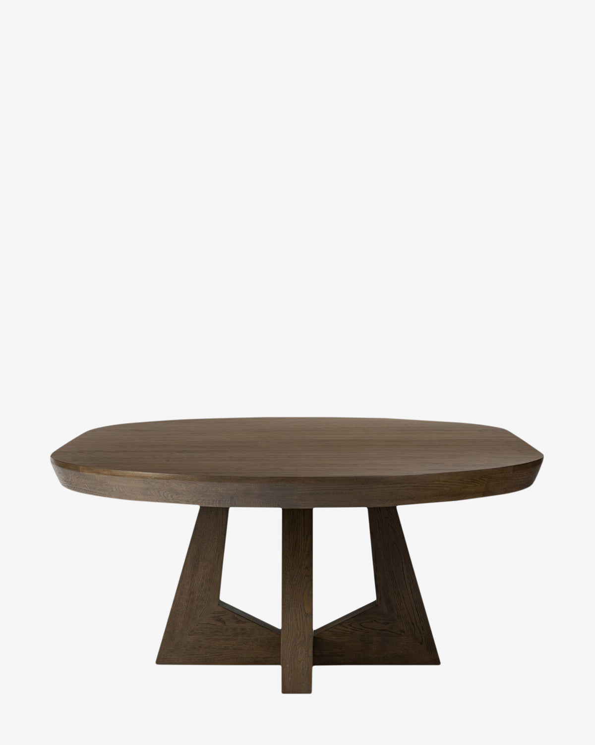 Modern Oak Dining Table with Dark Finish & Woodgrain Details for Dining Room
