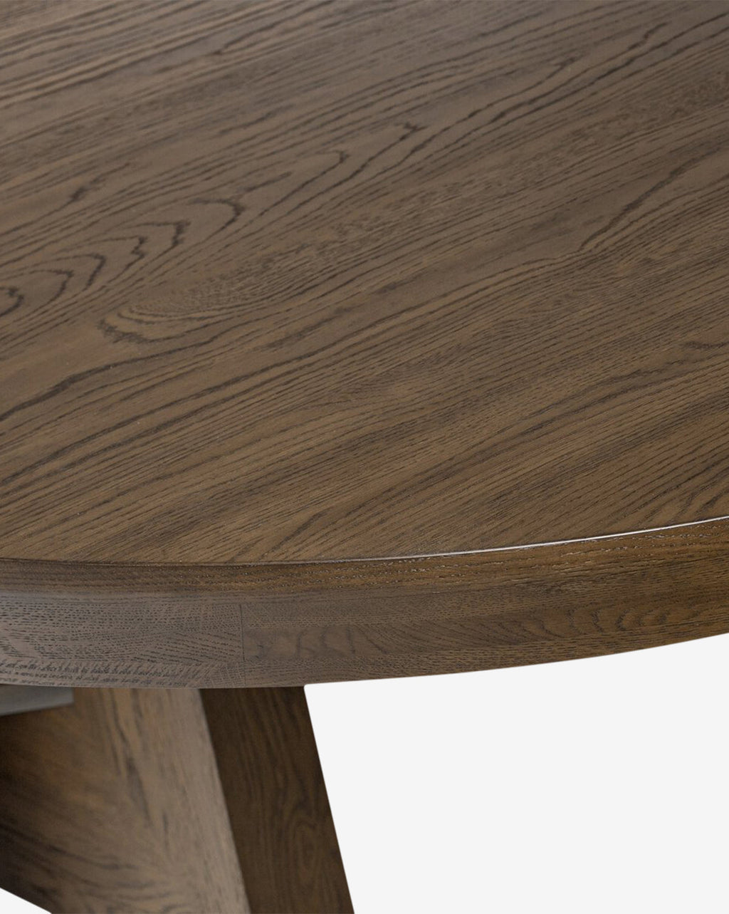 Modern Oak Dining Table with Dark Finish & Woodgrain Details for Dining Room