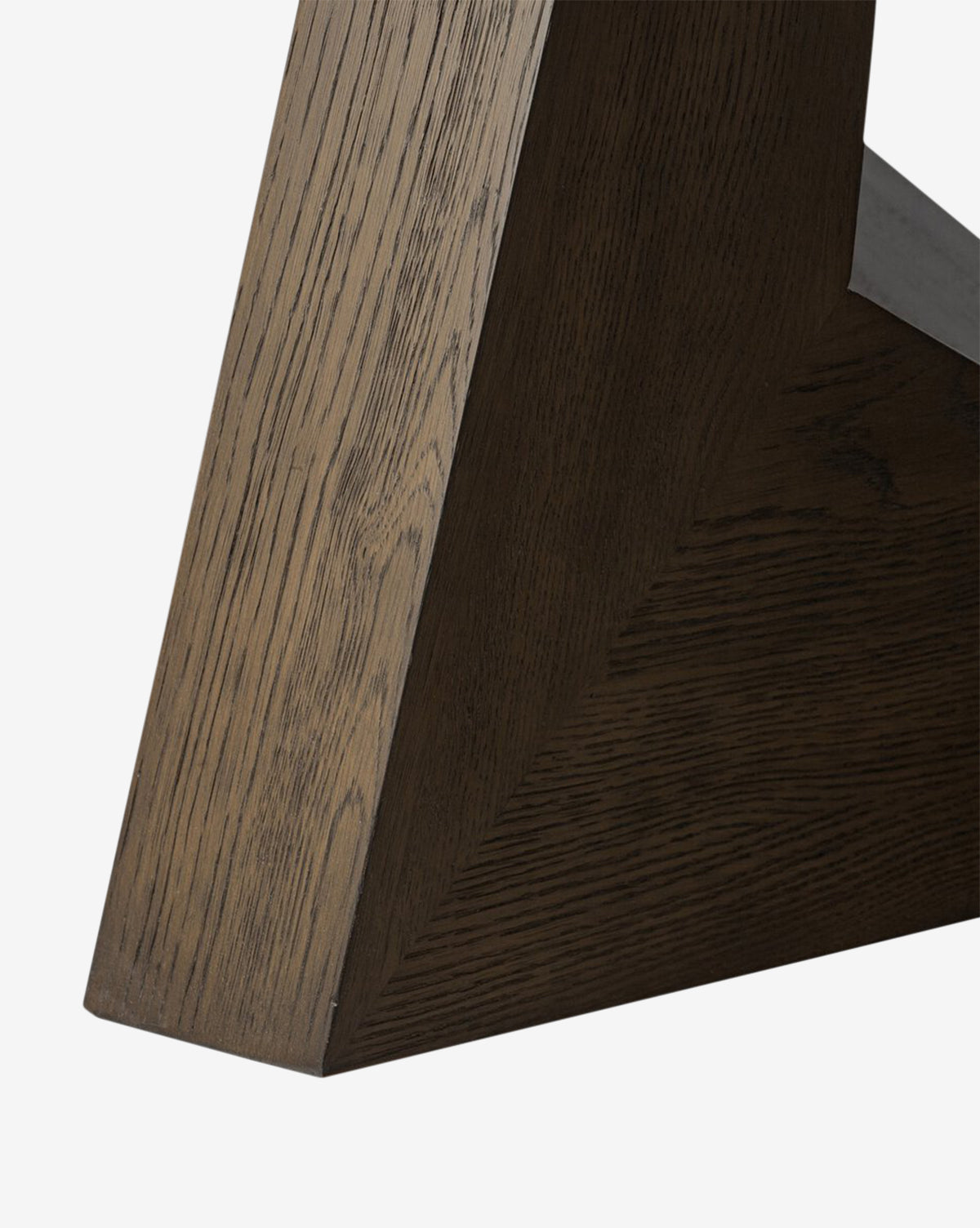 Modern Oak Dining Table with Dark Finish & Woodgrain Details for Dining Room
