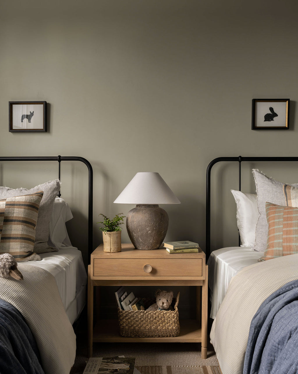 Classic Oak Nightstand with Round Pulls & Open Lower Shelf for Bedroom