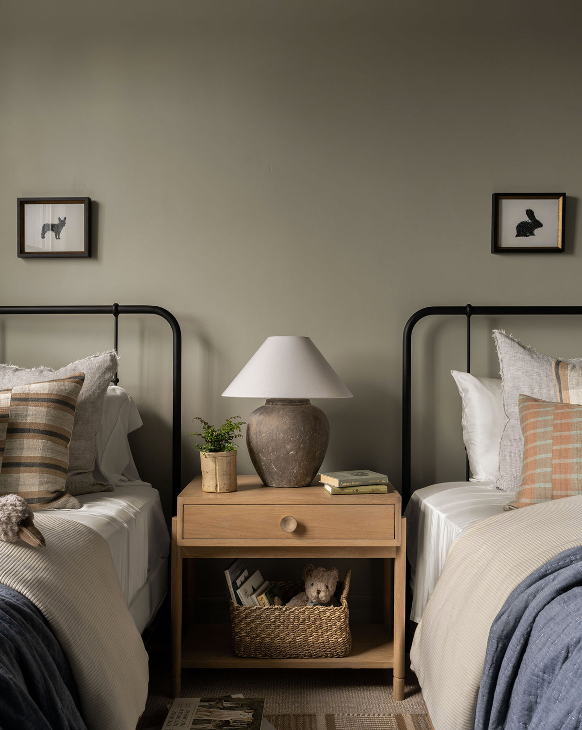 Classic Oak Nightstand with Round Pulls & Open Lower Shelf for Bedroom